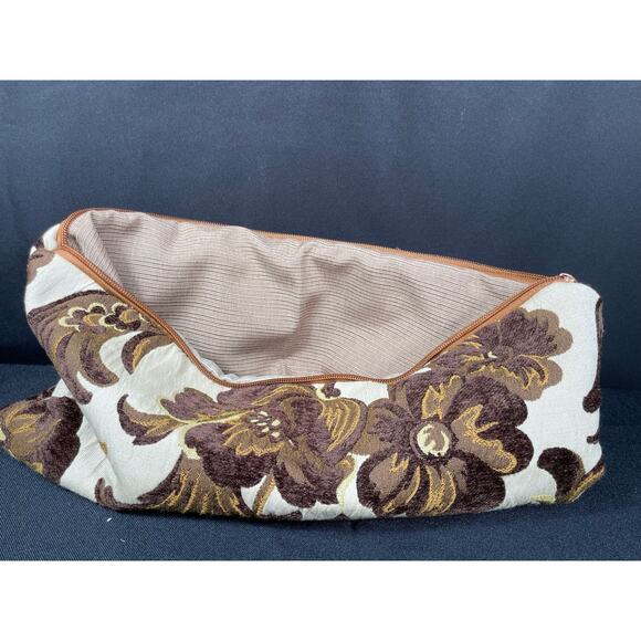 Brown & Cream Floral Bag, Handmade, One of a Kind, Created with Designer Fabric - Picture 7 of 7